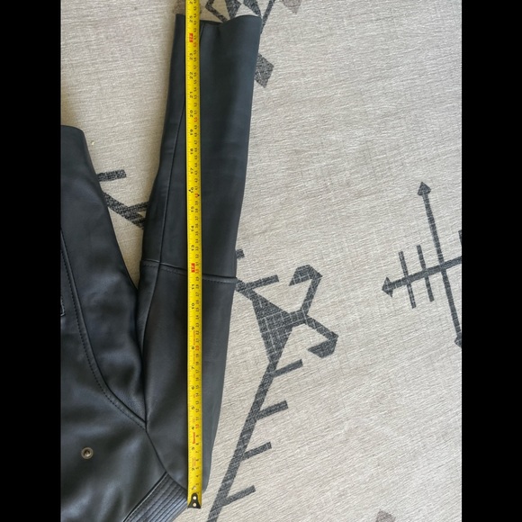 Reiss leather jacket - asymmetric zip, slate color - Picture 9 of 12